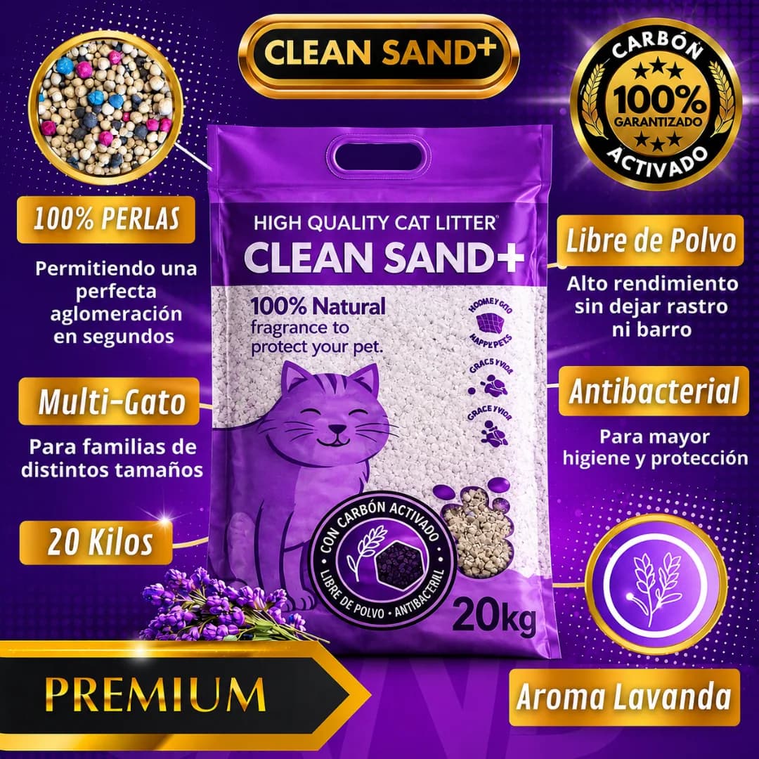 Arena para Gatos Clean Sand+ 20 kg | Bentonita Premium con Carbón Activado miniatura 4