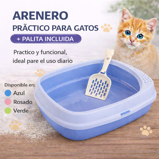 Arenero Práctico para Gatos + Palita Incluida