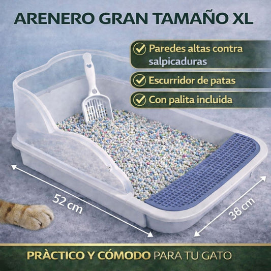 Arenero Gato XL Grande con Rejilla y Palita