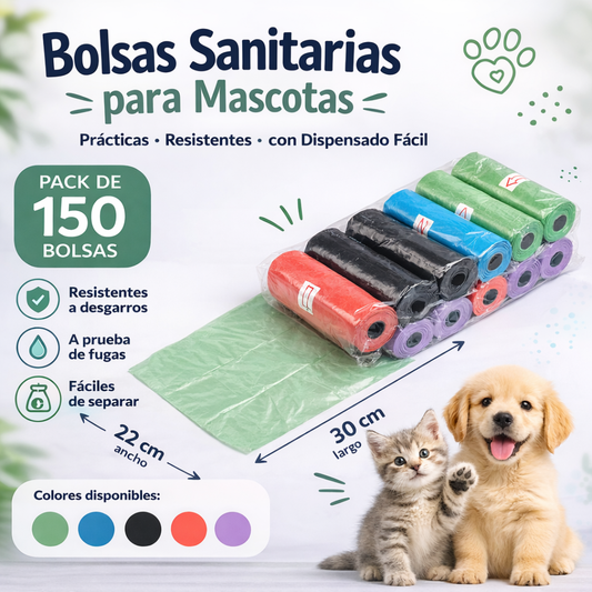 Bolsas Sanitarias para Mascotas (150 unidades)