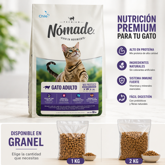 Alimento Premium Nómade para Gato | Venta a Granel Sellado (1KG y 2KG)