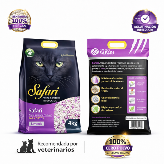 Arena Safari 4kg – Aglomeración y Control de Olores Eficiente